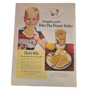 1950 Peter Pan Peanut Butter | Kellogg's Cereal - Full Page Color Adverts